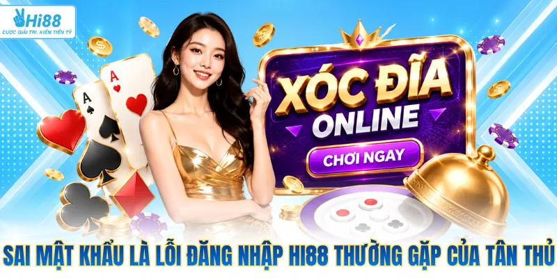 Sai mật khẩu là lỗi đăng nhập Hi88 thường gặp của tân thủ