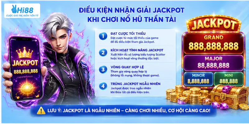 Điều kiện nhận giải jackpot khi chơi nổ hũ thần tài