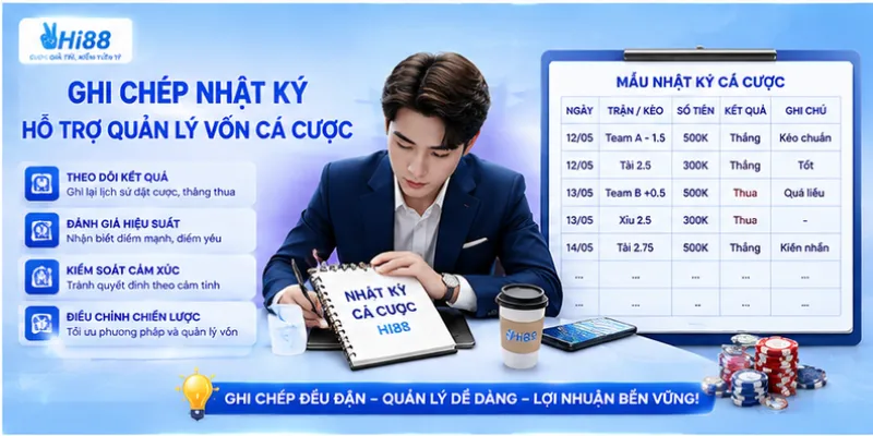 Ghi chép nhật ký hỗ trợ quản lý vốn cá cược