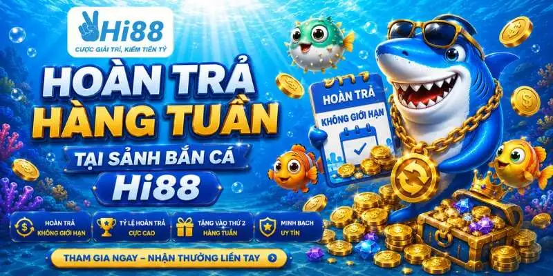 Hoàn trả hàng tuần tại sảnh bắn cá Hi88
