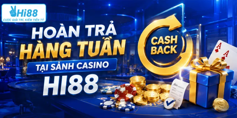 Hoàn trả hàng tuần tại sảnh casino Hi88